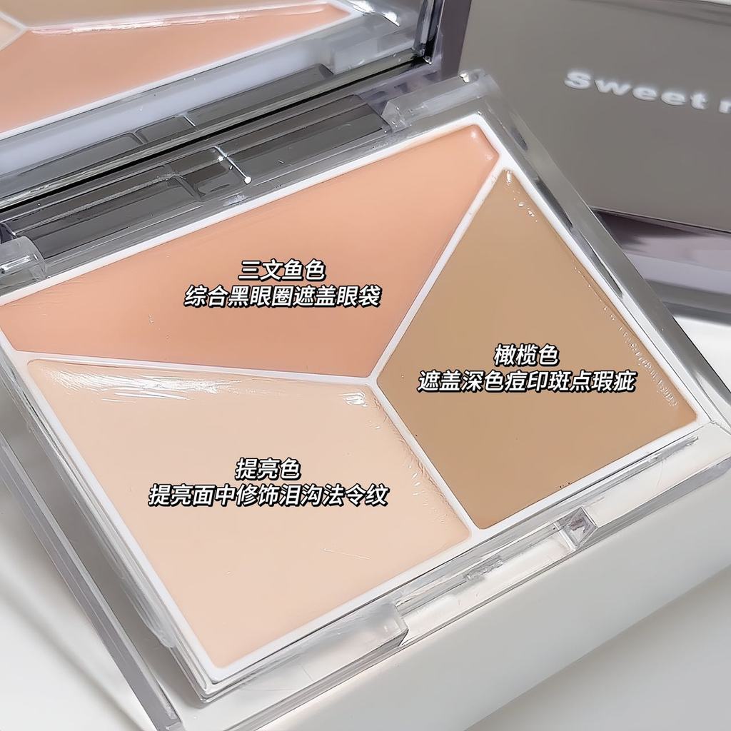 concealer corrector SWEET MINT Tricolor Elf คอนซีลเลอร์ Palette Cover Dark Circles Tear Groove Spots