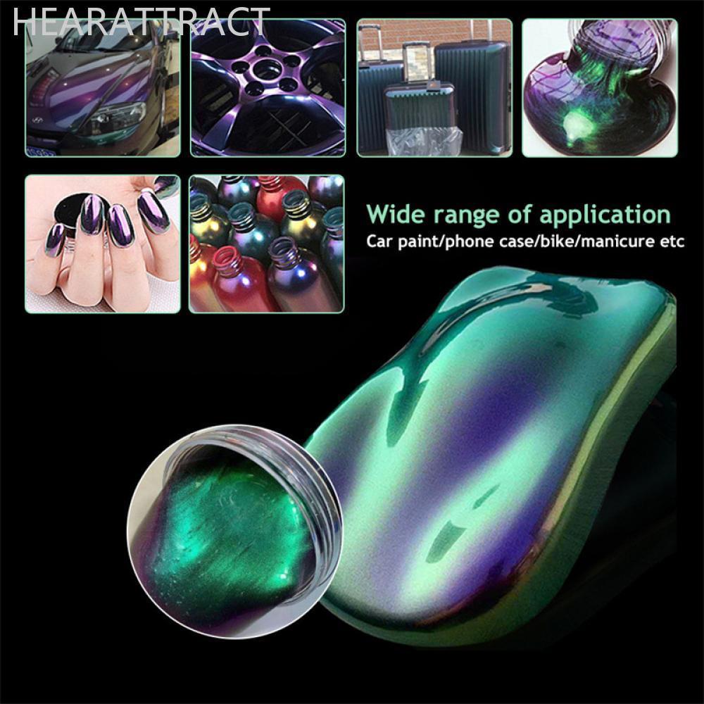HEARATRACT 10g รถ Chameleon Pigment Powder เปลี่ยนสี Pigment ตกแต่งรถ Pearlescent Pigment Powder A5G