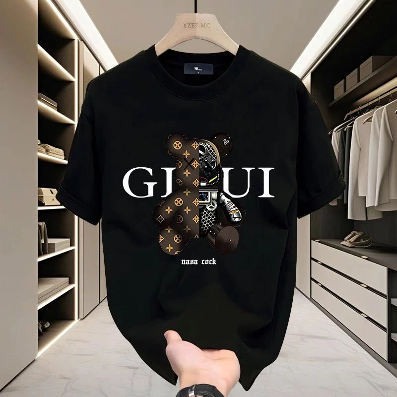 เสื้อยืด oversize unisex สกรีนด้านหน้า ลาย "BEAR GIUI" เนื้อผ้าเกรดพรีเมียม คอกลม ใส่สบาย 1.15