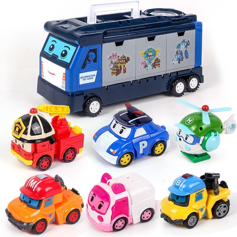 รถตํารวจถอดชิ้นส่วนและเปลี่ยนรูปรถของเล่น Per Car Car Jide Car toy Figure Carban Paperang Companible
