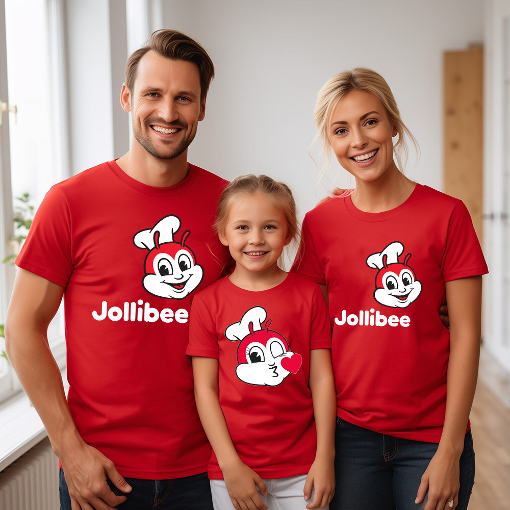 💕พร้อมส่ง&COD💕เสื้อยืดคอตตอนธีมอาหารเด็ก Haginbaby Jollibee สำหรับผู้ชาย ผู้หญิง และเด็ก เสื้อการ์ตูนชุดครอบครัว
