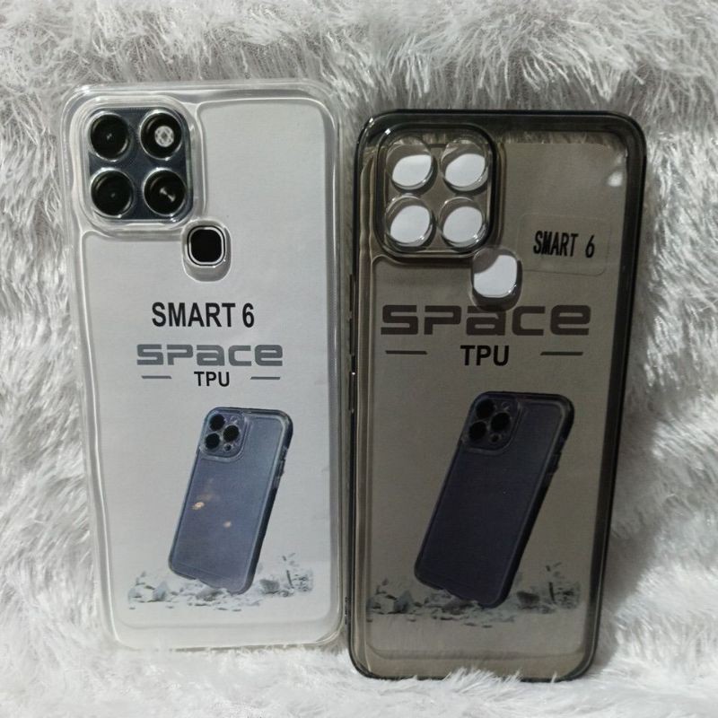 SoftCase Casing infinix Smart 6 Silicone Clear clear TPU SPACE Original Space Clear black