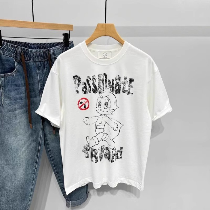 COD เสื้อยืดแขนสั้นเด็กชายอินเทรนด์ด้านนอกนักเรียนผ้าฝ้ายแท้ 220g ฐานยอดนิยมขนาดใหญ่เสื้อสวมหัวทุกวั