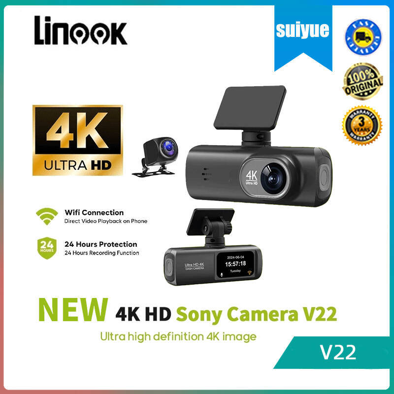 Linook V22 Dash Cam Car Pro Plus 4K HD Car Recorder พร้อม GPS WIFI Control