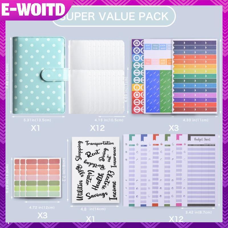 E-WOITD ใหม่ A6 หนัง Notebook Binder รีฟิล 6 แหวน Budget Binder สําหรับ A6 Filler กระดาษ, หลวม Leaf 