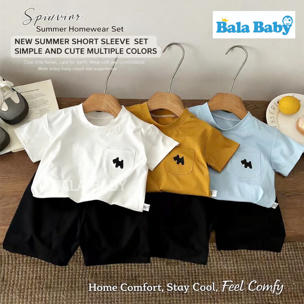 ชุดเซ็ตเด็ก ชุดเซ็ต 2 ชิ้นเด็กผู้ชาย เสื้อยืดกางเกงขาสั้น Size80-120cm DXT04