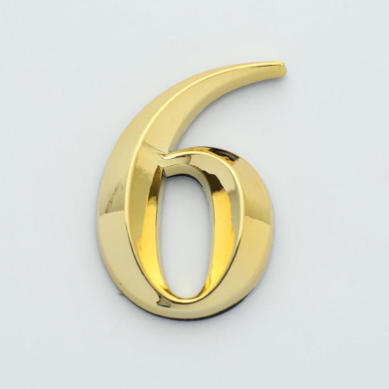 Iadorelovepink 1 ชิ้นความสูง 5 ซม.Golden Home สติกเกอร์ที่อยู่ประตูป้ายทอง Modern House หมายเลข th - รูปที่ 5