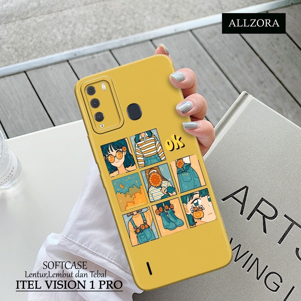 ALLZORA - เคส Itel Vision 1 Pro ล่าสุด - เคสแฟชั่น AESTHETIC - Softcase Pro Camera - เคสโทรศัพท์ Ite