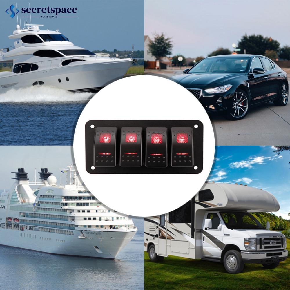 SECRETSPACE Marine 2/3/4/5/6/ 8 Group Rocker แผงสวิตช์ 5-pin สําหรับ 12 V/24 V รถยนต์ ATV Trailers พ