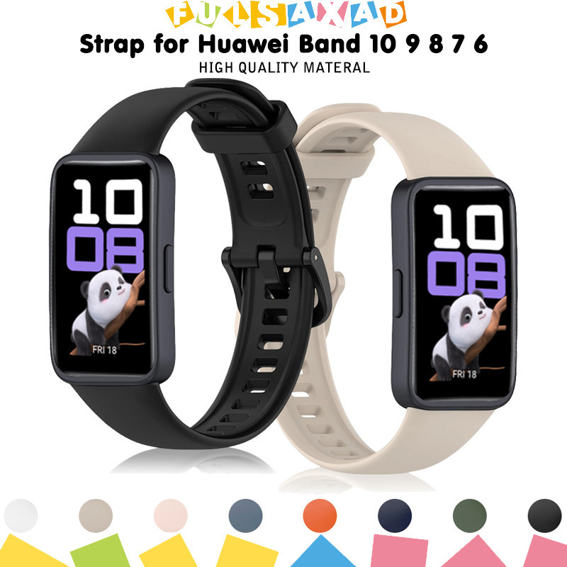 สายนาฬิกาซิลิโคนสำหรับกีฬา for Huawei Band 10 9 8 สมาร์ทวอทช์ เปลี่ยนได้ สายรัดข้อมือซิลิโคน for Huawei Band 10 9 8 NFC