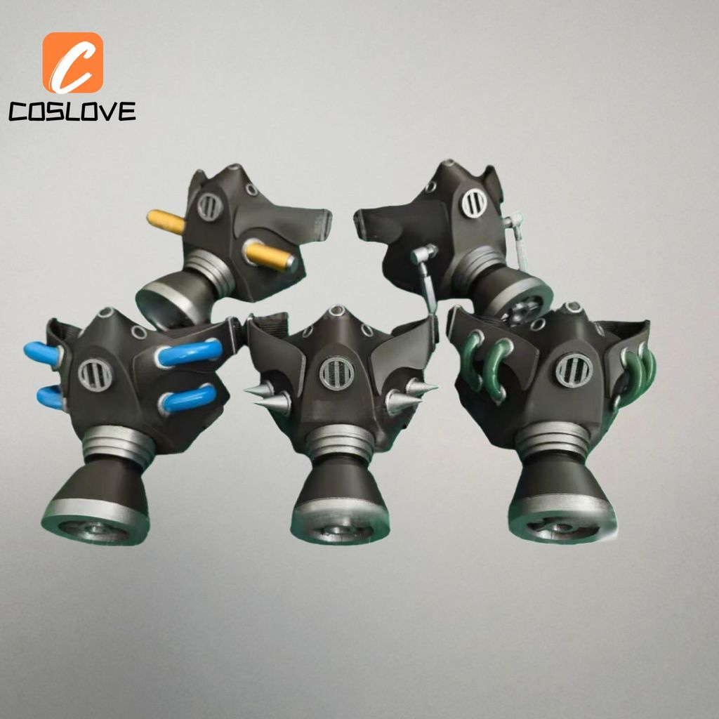 อะนิเมะ GACHIAKUTA Rudo Riyo Zangka พัดลมคอสเพลย์หน้ากากตกแต่ง Props สีฟ้าเงินสี Anime & Manga ของสะ