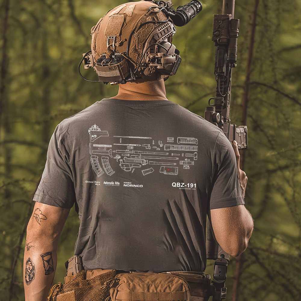 Hardman Workwear ซีรีส์แห่งชาติ QBZ191 เสื้อยืดพิมพ์ลายผู้ชาย ทำจากผ้าฝ้ายพรีเมียม สวมใส่สบายและเหมา