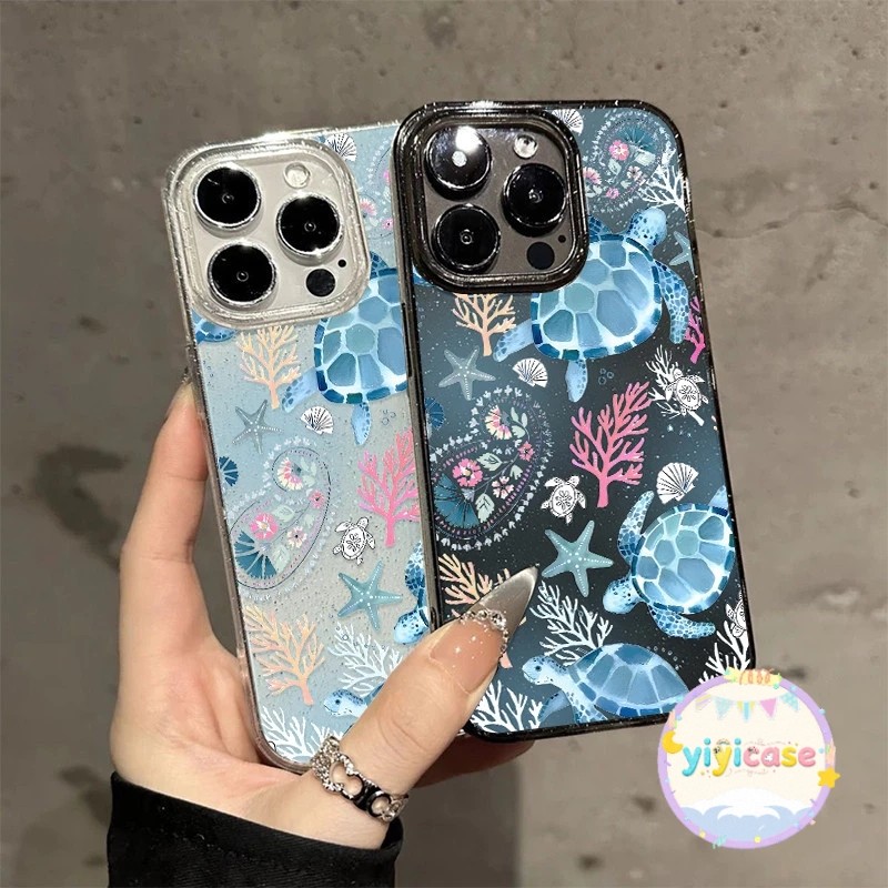 สีน้ำเงินทะเล เคสมือถือสำหรับไอโฟน16PROMAX 11 12 13 14plus 15PRO น่ารักแฟลชหรูหรากรณี case for iphone15 6/7/8PLUSX/XR/XS