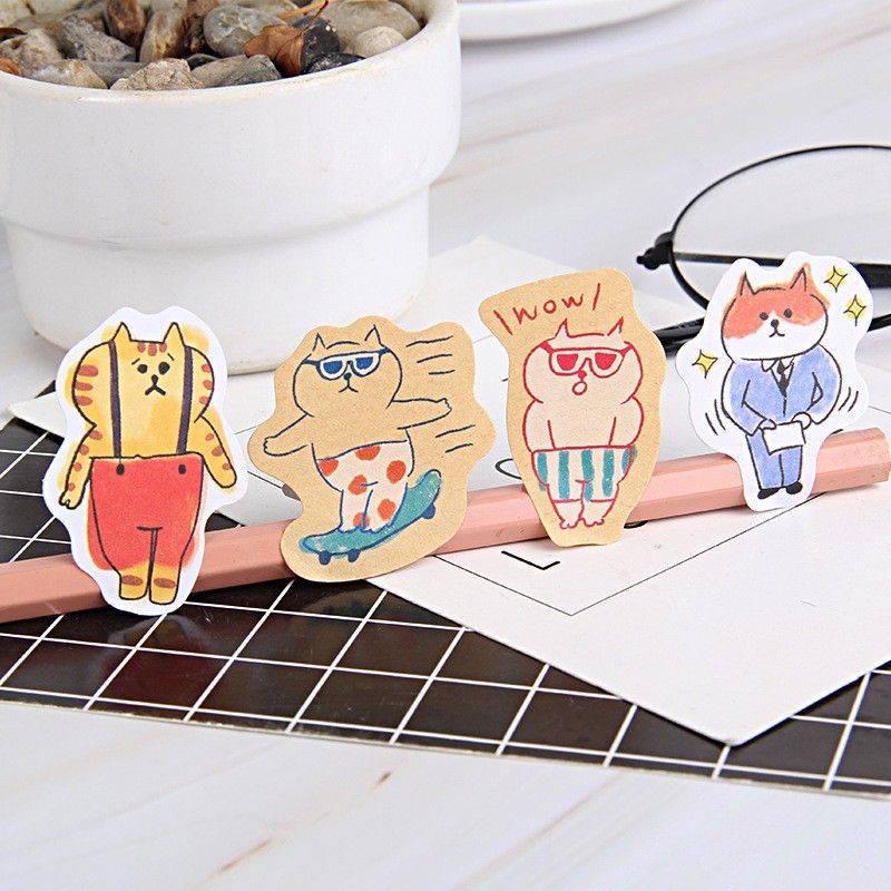 Ins Style Cat Stickers Super Cute DIY Handbook Decorative Sealing Stickers Small Pattern Stickers