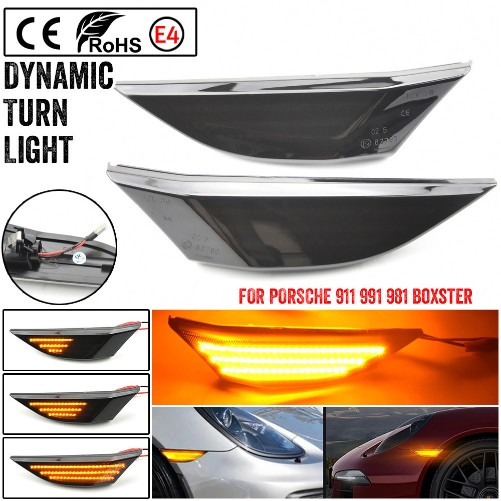 2 ชิ้นสําหรับ Porsche 991 Carrera S 4 4S GTS Turbo Cayman Boxster 981 718 แบบไดนามิก LED ไฟเลี้ยวด้า