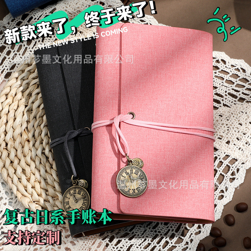 a6活页复古风绑带创意手账本可定计划日程记事本笔记本套装A6 Loose-leaf Retro Style Strap Creative Hand Ledger ajyib8520cnx.my2026
