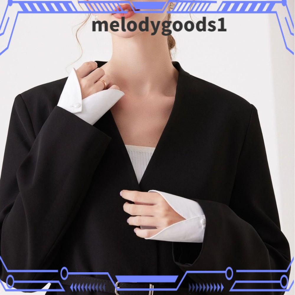 MELODYGOODS แขนปลอมสำหรับผู้หญิง สีขาว ถอดออกได้และระบายอากาศดี เพิ่มความสวยงามให้เสื้อของคุณ