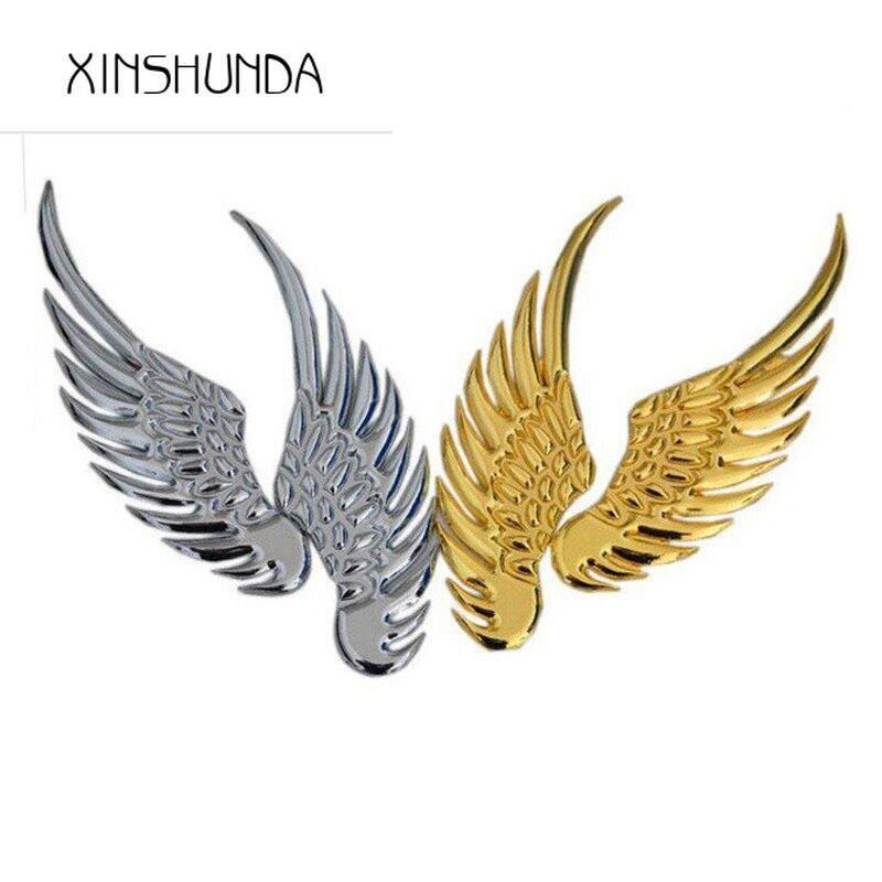 1 คู่ 3D โลหะ Angel Wings รถ Auto Emblem Badge Decal สติกเกอร์ Q2LG