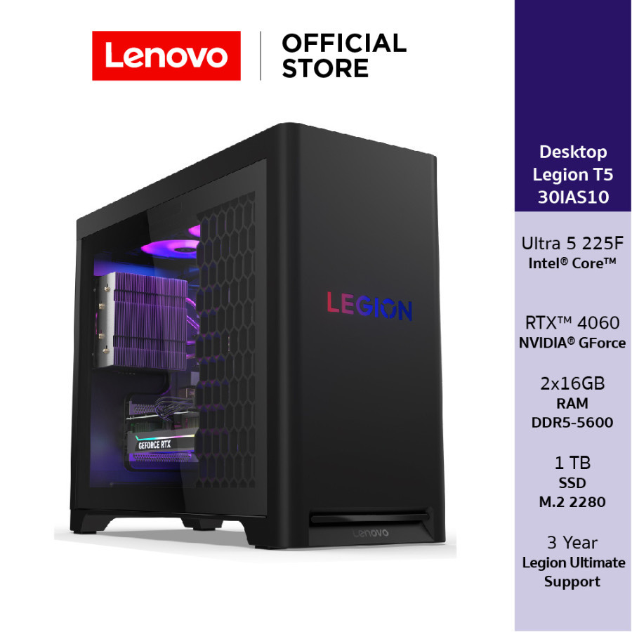 Lenovo Legion T5 30IAS10(90YA0005TL)PC Intel Ultra 5 225F Nvidia Geforce RTX 4060 2x16GB SSD 1TB