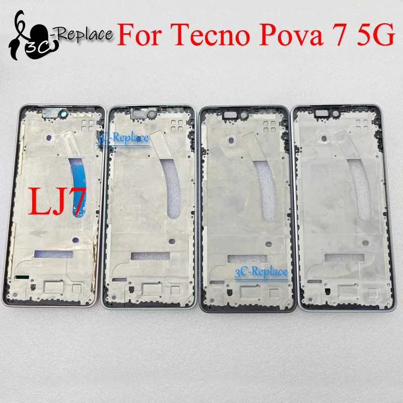 6.78 นิ้วสําหรับ Tecno Pova 7 5G LJ7 แบตเตอรี่ LCD Faceplate กรอบด้านหน้ากรอบกลางด้านหลังประตูอะไหล่