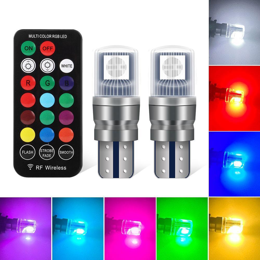 1 คู่ 2LED ไฟหรี่เปลี่ยนสี รถยต์-รถบรรทุก 12V/24V RGB ควบคุมด้วยรีโมทย์ RF Wireless