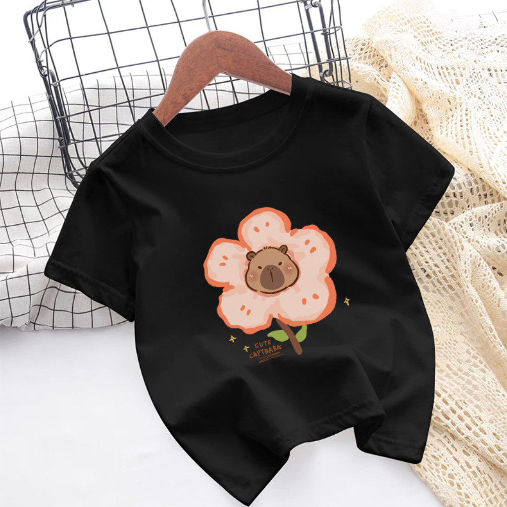 เสื้อยืดแขนสั้นสีขาวสำหรับเด็กในฤดูร้อน ทรงหลวมเรียบง่าย รูปหัวใจ เสื้อซับในเด็ก - รูปที่ 5