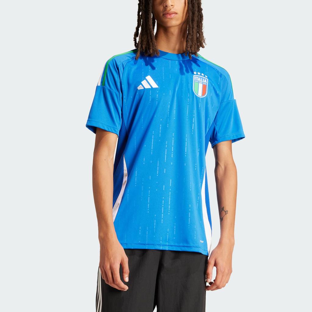 adidas ฟุตบอล เสื้อฟุตบอลชุดเหย้า Italy 24 ผู้ชาย สีน้ำเงิน IN0657