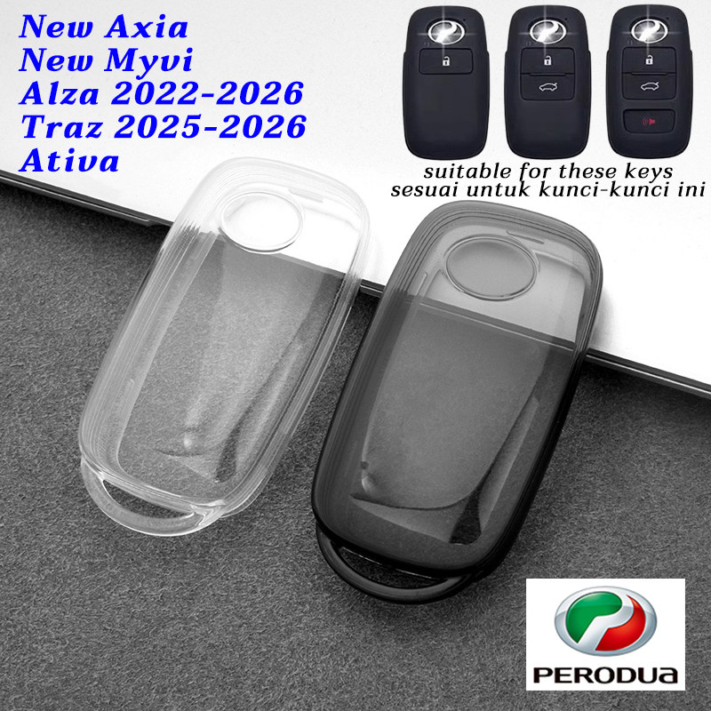 Perodua ใหม่ Axia NEW Myvi Traz 2025 2026 ฝาครอบกุญแจรถโปร่งใส Alza Ativa 2022-2026 Myvi facelift เค
