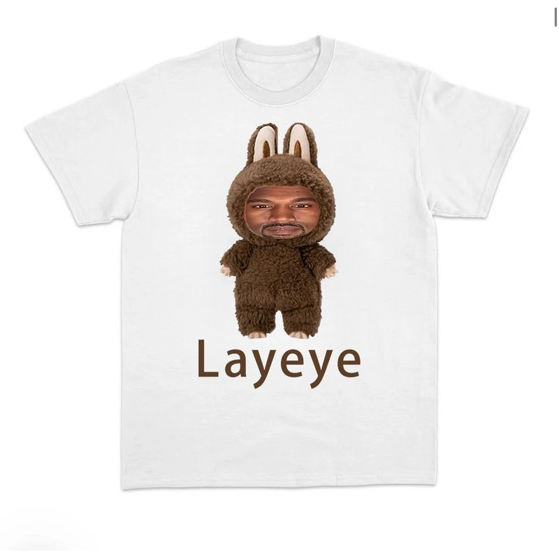 ใหม่ เสื้อยืด Kanye Layeye สร้างสรรค์ แขนสั้น ผ้าฝ้ายบริสุทธิ์ เสื้อยืดลำลองสำหรับผู้ชายและผู้หญิง แ