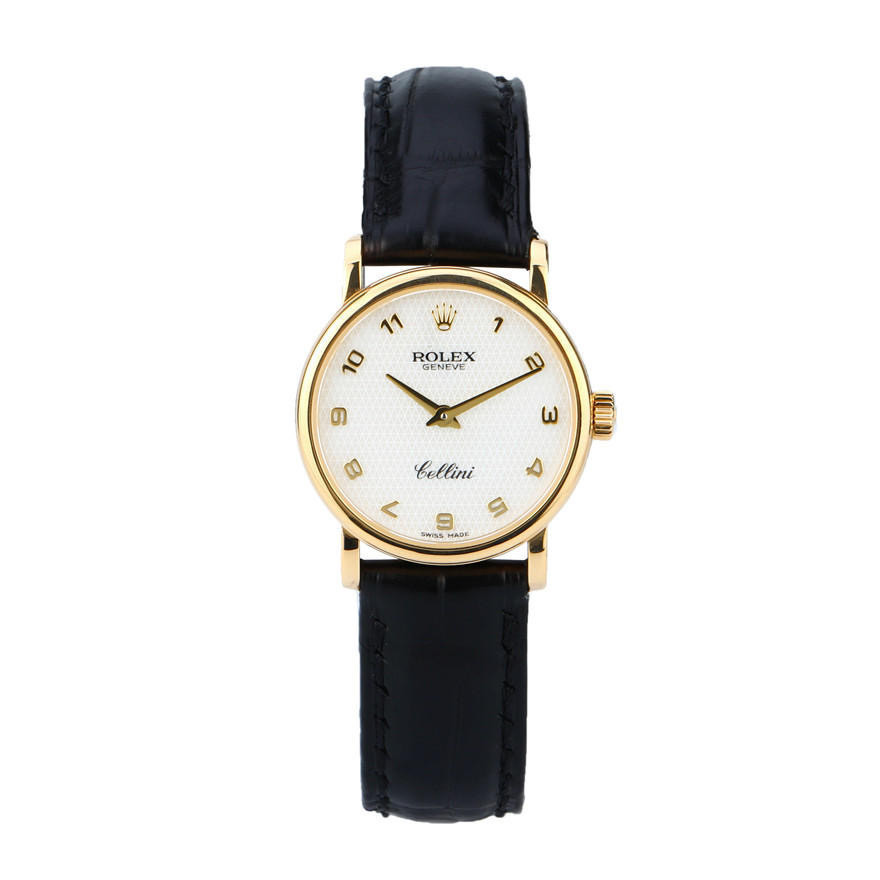 Rolex Rolex นาฬิกาผู้หญิง Cellini Series 18K Gold Quartz Movement นาฬิกาสุภาพสตรีนาฬิกา 6110