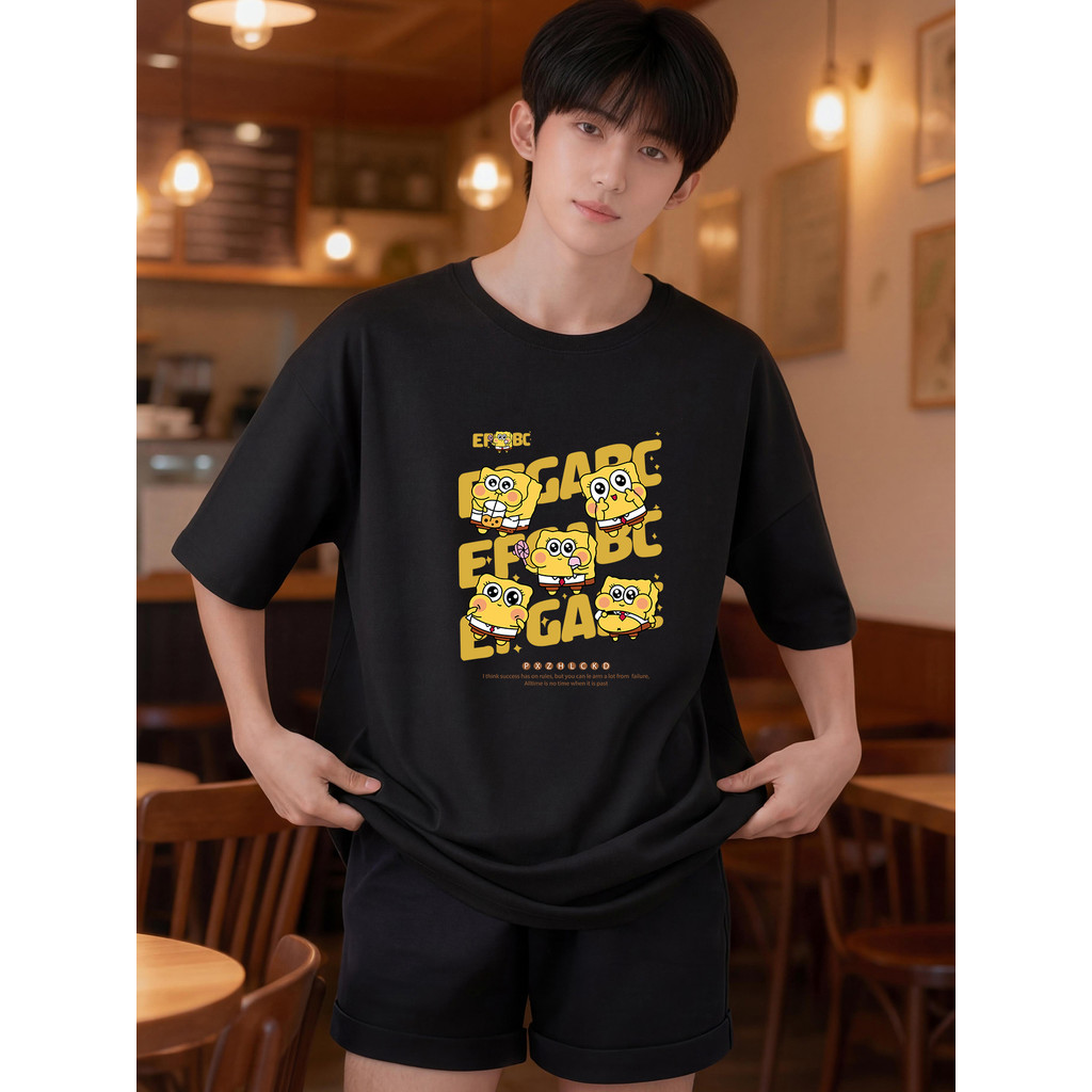 2Y554 [AIYOU] Lelaki Baju T เสื้อผู้ชาย Tshirt เสื้อขนาดใหญ่ Plus ขนาดเสื้อยืด Crop Top คอกลมเสื้อผ้