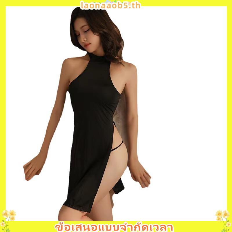 warm_wears - Prissy Dress - ww01 พริสซี่ เดรส รุ่นคล้องคอ แหวกยาวสูงถึงเอว 1 ชุดได้ 2 ชิ้น