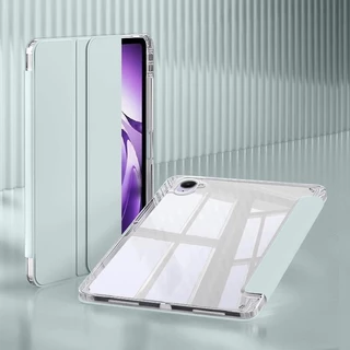 เหมาะสําหรับ Xiaomi Pad Mini 8.8 นิ้ว 2025 ปลอกที่ใส่ดินสอหนัง PU นุ่มกลับโปร่งใสแท็บเล็ตสําหรับ Xiaomi Pad mini 8.8 "กรณี
