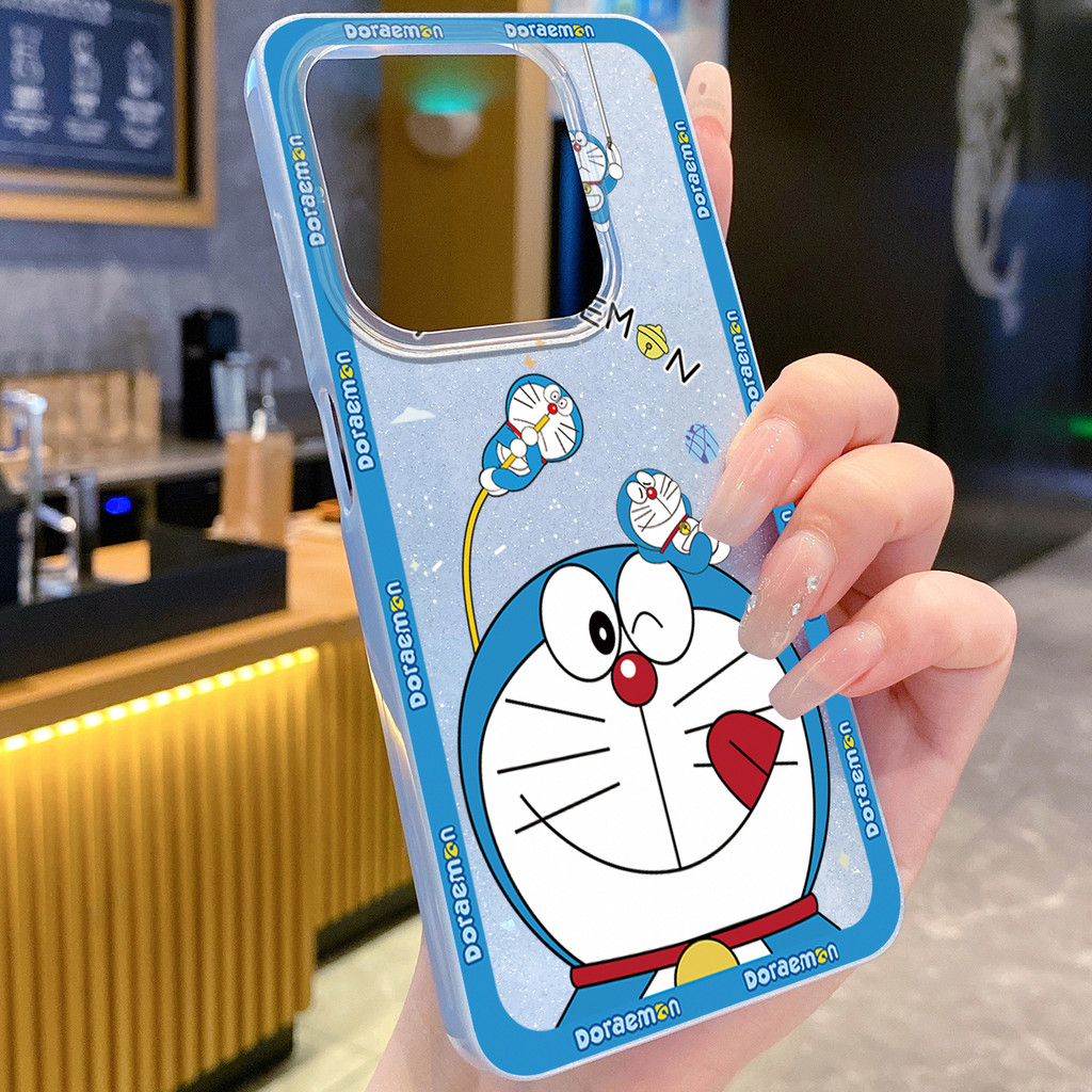 เข้ากันได้กับ Honor X8B X8A X9B X6B 200 Lite Smile Doraemon Reflactive Hard Case Cover SF