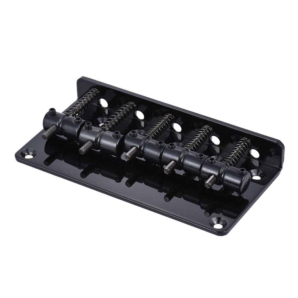 Rrianfo 5 String Tailpiece สีดํา Fixed Bass Bridge 18 มม.Spacing ปรับความสูงสําหรับแต่ละ Great Part 