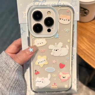 Hangyodon การ์ตูนน่ารักสุนัขดูเดิล นุ่ม เคสIPhone XR 7Plus 8 6 Plus เคส XS X Max เคสไอโฟน 12 11 15 14 13 Pro Max