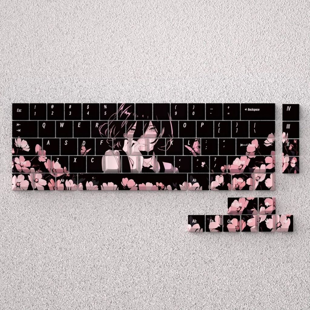 Wen Shaolei Plug Keycap โรงงานเดิมความสูง Chainsaw Man ธีมสองมิติ Keycap เหมาะสําหรับ 60 65 68 atk68