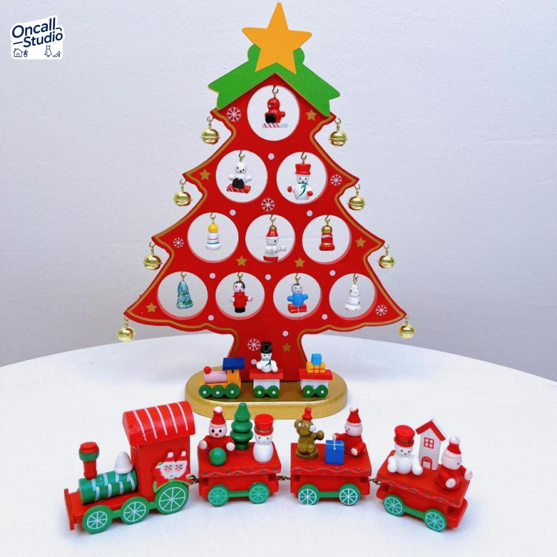 เครื่องประดับต้นคริสต์มาสไม้ ทําเอง วัสดุแพคเกจคริสต์มาสเดสก์ท็อปตกแต่งเด็กของขวัญทํามือของขวัญคริสต์มาสอีฟ - รูปที่ 6