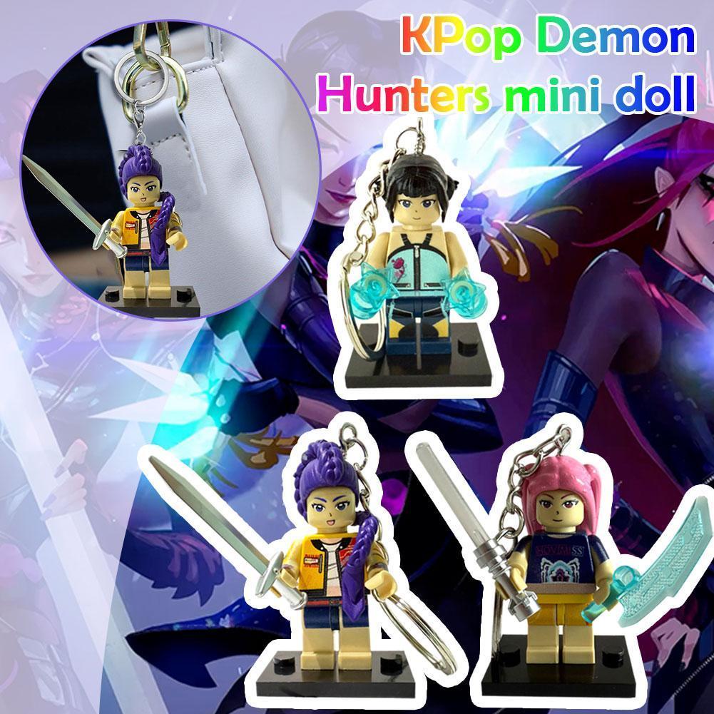Kpop Demon Hunters Building Blocks Figurine พวงกุญแจ Creative Diy ประกอบของเล่นแบบพกพา T4u2