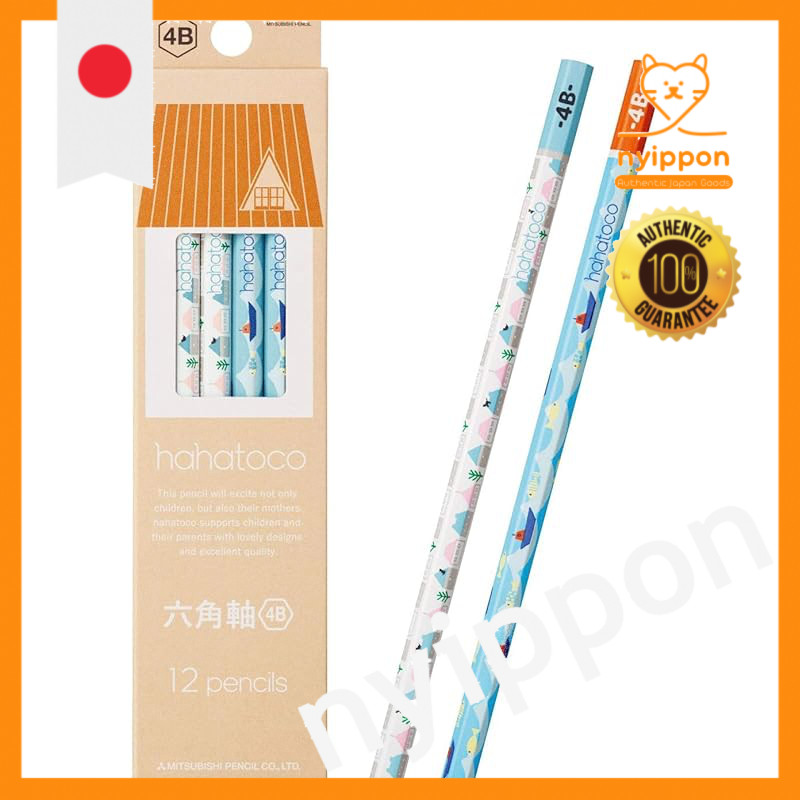 Mitsubishi Pencil Writing Pencil Hahatoko HT01 4B hahatoko Home & Sea 1 Dozen K56134B