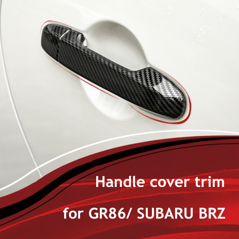 มือจับประตู Trim สําหรับ Toyota GR86 Subaru BRZ 2022 จัดแต่งทรงผมคาร์บอนไฟเบอร์รูปแบบสติกเกอร์รถอุปก