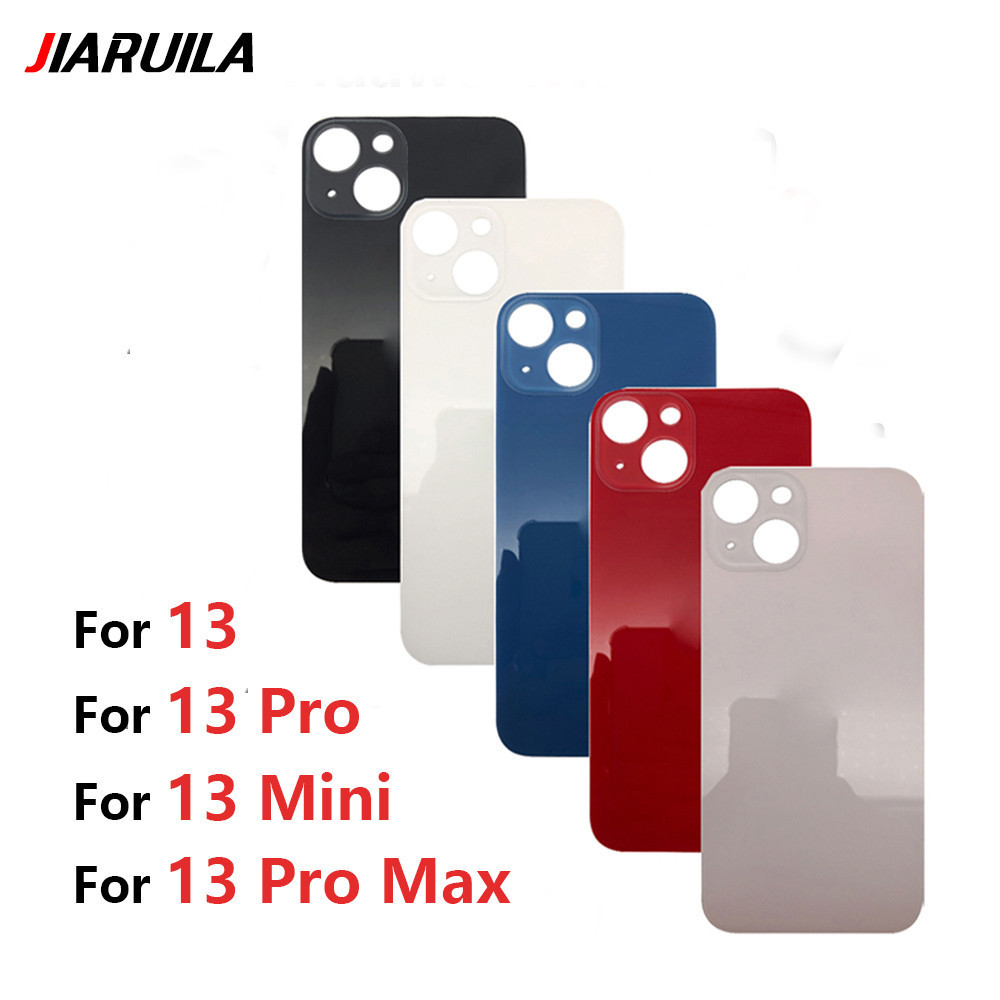 สําหรับ 13 Pro Max Mini ฝาหลังแบตเตอรี่ Big Hole กระจกด้านหลังประตูชิ้นส่วน
