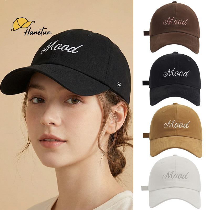 [พร้อมส่ง] หมวกแก๊ปปัก Mood หมวกเบสบอลสไตล์เกาหลี วินเทจ มินิมอล กันแดด หน้าดูเรียวเล็ก ใส่ได้ทั้งชายหญิง