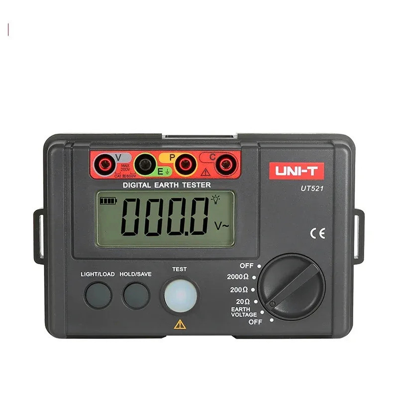 UNI-T เครื่องทดสอบดินดิจิตอล UT521 UT522 2000Ω 4000Ω เครื่องวัดความต้านทานสายดิน Megometer Ohm Meter