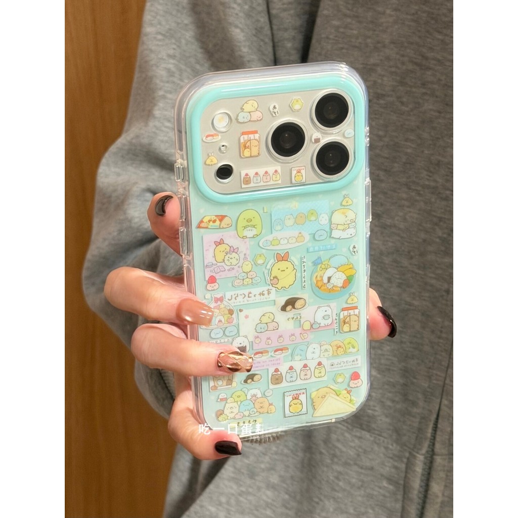 เคสโทรศัพท์น่ารักป้องกันเลนส์การ์ตูนสีเขียวลายจุดไขมันไก่ส รูปที่ 5