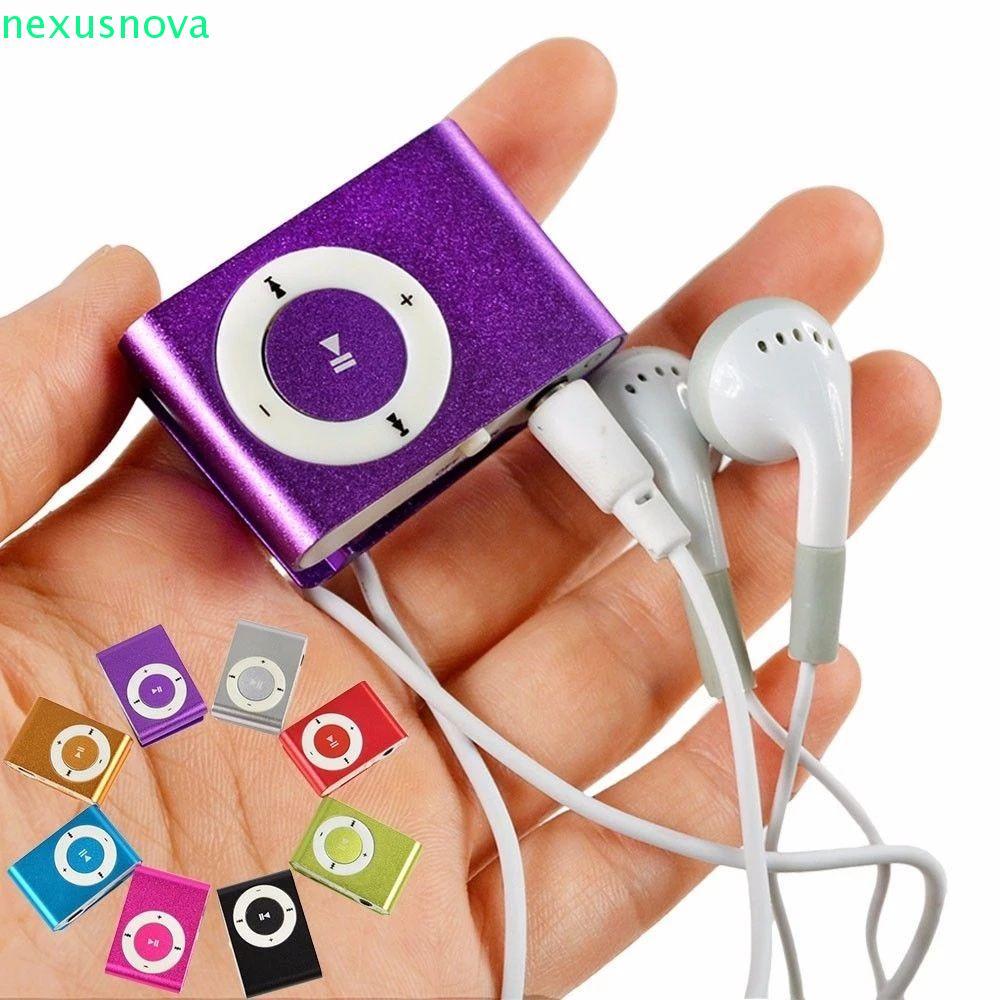 NEXUSNOVA MP3 Player Mini Fashion Media Player Walkman โลหะ 3.5 มม.กีฬา MP3