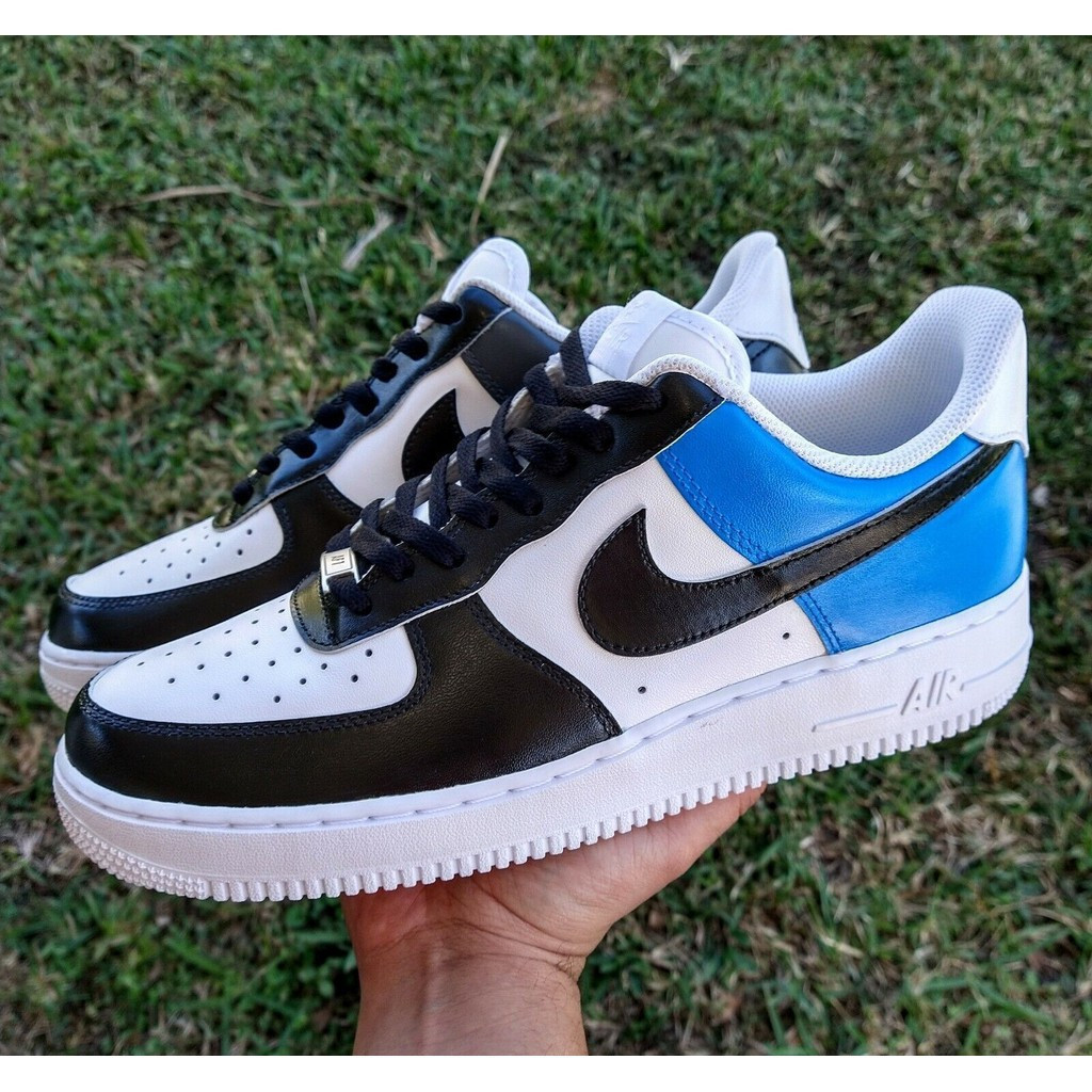 Air Force 1 Custom "Blue & Black Inverted" Shoes Mens Womens Kids SizesAA