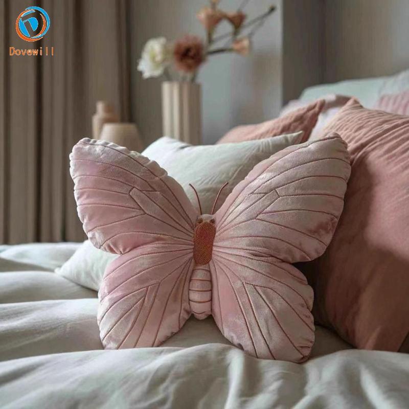 [Dovewill] Butterfly Throw Pillow Sofa Throw Cushion Back Cushion Crafts ตกแต่งมีสไตล์