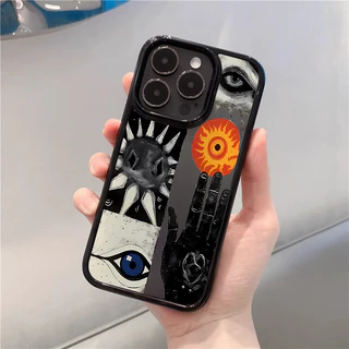 เคสอะคริลิคใสแข็งลายสัญลักษณ์ลึกลับสมัยใหม่ สำหรับ iPhone 11 12 13 14 15 16 Pro Max iPhone 13 iPhone 15 Pro Max ดีไซน์สว