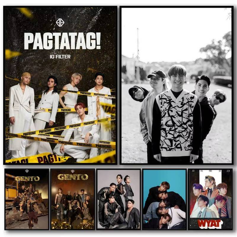 SB19 P-Pop Boy Group โปสเตอร์ผ้าใบ Frameless Wall Art สําหรับห้องนั่งเล่น Cafe Decor